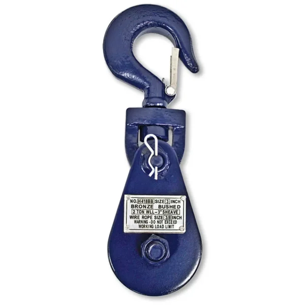 B/A 3″ Snatch Block With Latched Swivel Hook, WLL 2 Tons