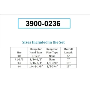 HHIP 4 PIECE #0, #1-1/2, #3 AND #4 ADJUSTABLE TAP & REAMER WRENCH SET (3900-0236) - view 3