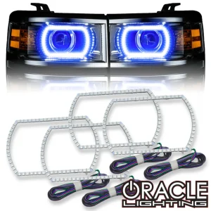 Oracle Lighting 2014-2015 Chevrolet Silverado LED Headlight Projector Halo Kit (2386-330, 2386-333, 2386-334, 2386-33...