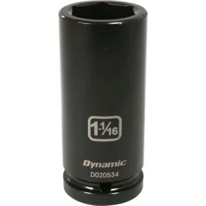 Dynamic Tools 3/4″ Drive 6 Point SAE, 1-1/16″ Deep Length, Impact Socket (D020534)