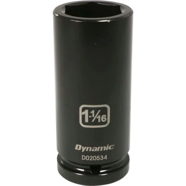 Dynamic Tools 3/4″ Drive 6 Point SAE, 1-1/16″ Deep Length, Impact Socket (D020534)