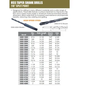 HHIP 15/16 X 6-1/8 X 10-3/4″ 3MT TAPER SHANK DRILL (5302-3060) - view 3