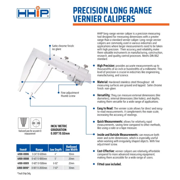 HHIP 24″/600MM HEAVY DUTY LONG VERNIER CALIPER (4100-0006)