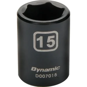 Dynamic Tools 3/8″ Drive 6 Point Metric, 15mm Standard Length, Impact Socket (D007015)