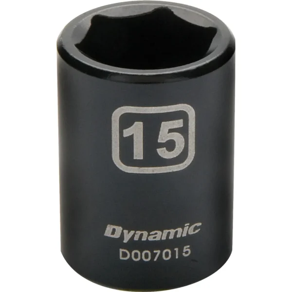 Dynamic Tools 3/8″ Drive 6 Point Metric, 15mm Standard Length, Impact Socket (D007015)
