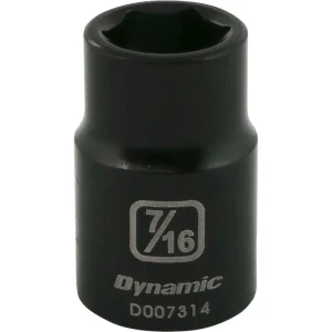 Dynamic Tools 3/8″ Drive 6 Point SAE, 7/16″ Standard Length, Impact Socket (D007314)