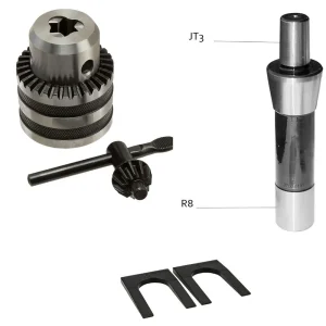HHIP 3/4″ JT3 DRILL CHUCK WITH KEY,R8 ARBOR & JT3 CHUCK WEDGES (9999-0027)