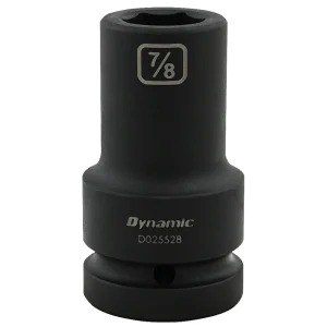 Dynamic Tools 7/8” X 1″ Drive, 6 Point Deep Length, Impact Socket (D025528)