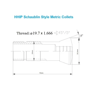HHIP 6MM SCHAUBLIN STYLE W20 LATHE COLLET (3903-0808) - view 3