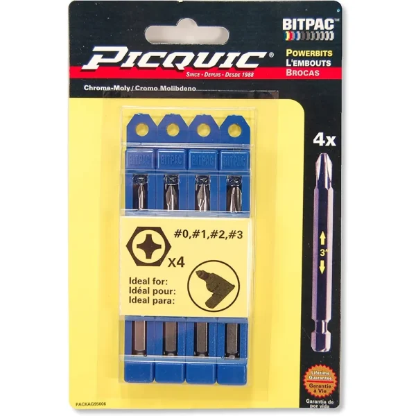 Picquic Phillips Powerbit Set – #0, #1, #2, #3 Bits (95006)