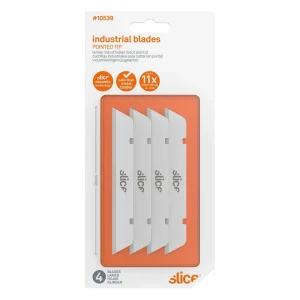 Slice Extra Long Industrial Blade for Thick Materials, Pointed Tip, 4-Pack (10539)