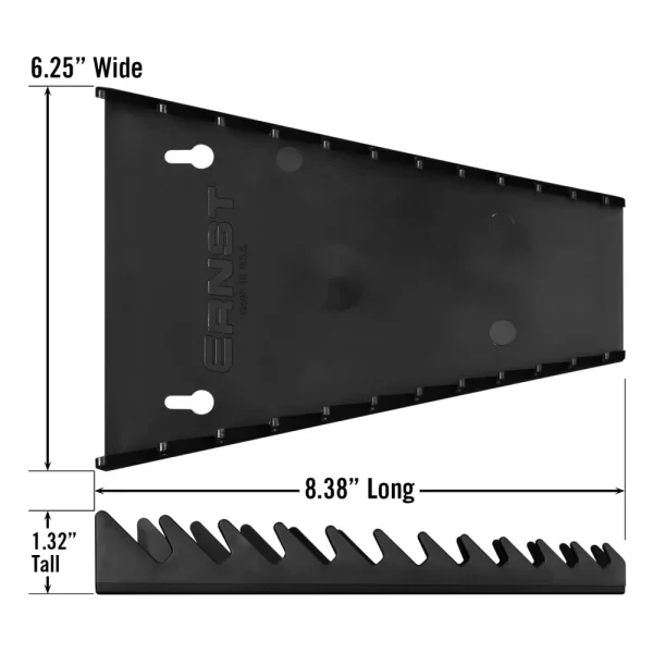 Ernst Wrench Rack For Toolbox, Holds 11 Wrenches, Black (5036)