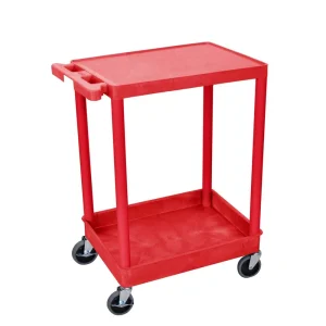 Luxor Workspaces 35.75″H Mobile Utility Cart, Flat Top/Tub (RDSTC21RD)