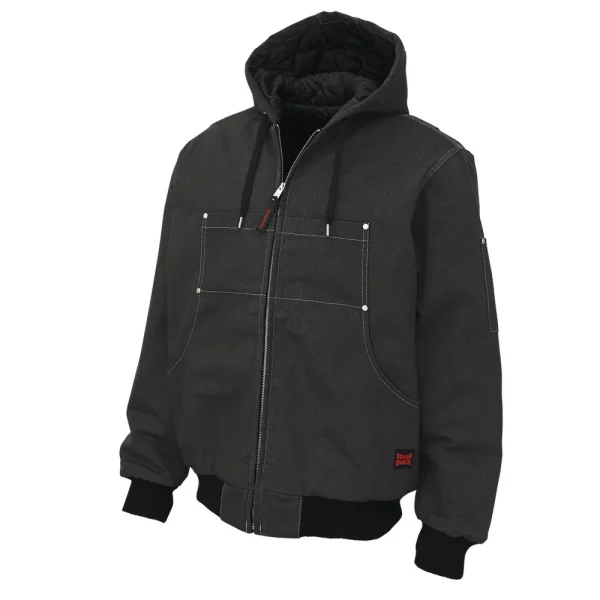 Tough Duck Men’s Classic Hooded Duck Bomber Jacket with Durable Finish