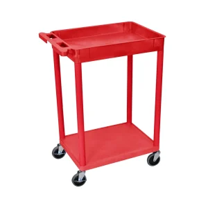 Luxor Workspaces Mobile 35.75″H Utility Supply Cart, Red (RDSTC12RD)