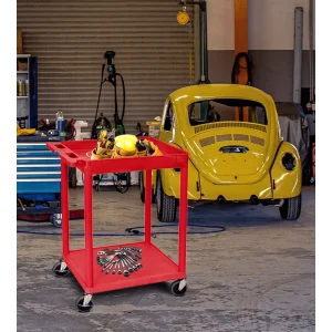 Luxor Workspaces Mobile 35.75″H Utility Supply Cart, Red (RDSTC12RD) - view 2
