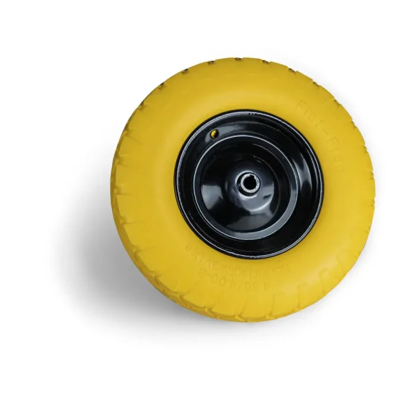 Chore Warrior 15″ Yellow PE Flat-Free Wheel & Tire Assembly (44390)