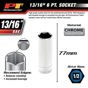 Performance Tool W32326 1/2 Drive 6-Point Socket, 13/16 - view 3