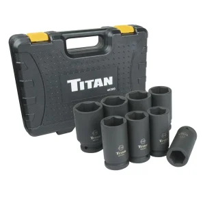 Titan Tools 8 pc. 3/4 in. Drive SAE Deep Impact Socket Set (44300)