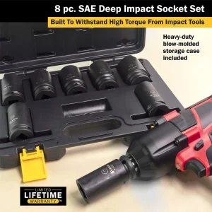 Titan Tools 8 pc. 3/4 in. Drive SAE Deep Impact Socket Set (44300) - view 4