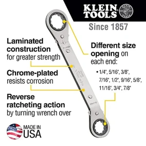 Klein Tools 68245 Reversible Ratcheting Box Wrench Set, 5-Piece, Black - view 2