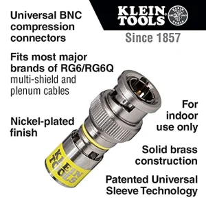 Klein VDV813-607 BNC Compression Coax Connector, for RG6/6Q Coaxial Cables - view 2