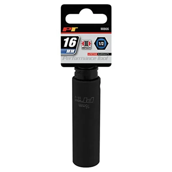 Performance Tool M866 1/2 Dr 16mm DW Impact Socket, 1 Pack