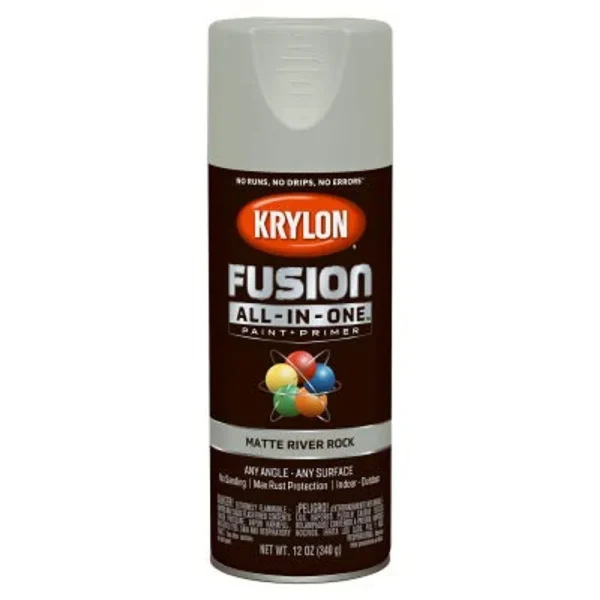Krylon Fusion K02794007 All-In-1 Matte River Rock Paint + Primer Spray Paint