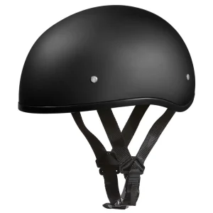 Daytona Helmets Half Skull Cap Motorcycle Helmet [Dull Black] [M] (D1-BNS-M)