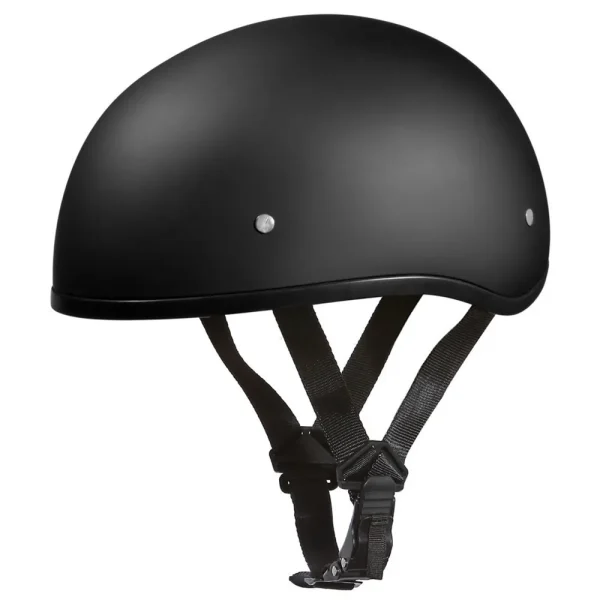 Daytona Helmets Half Skull Cap Motorcycle Helmet [Dull Black] [M] (D1-BNS-M)