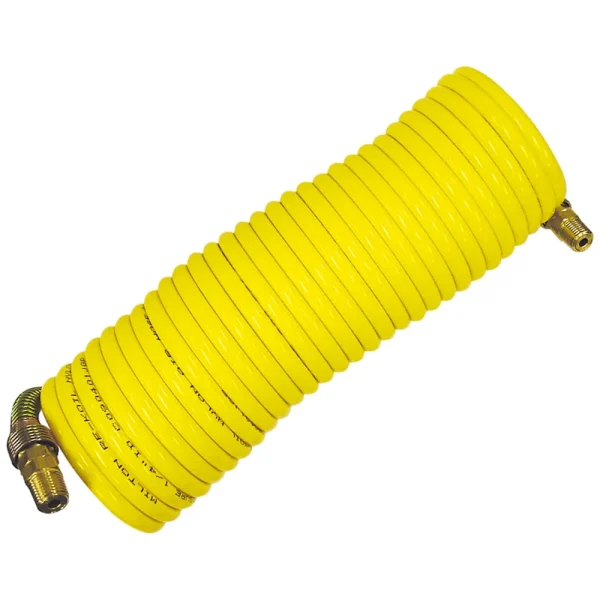 1/4″ x 12′ Nylon Re-Koil Air Hose, Yellow MIL1667