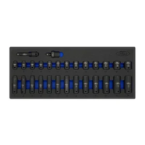 28Pc 3/8″ Dr 6 Pt Std & Dp Metric Socket Set FORD