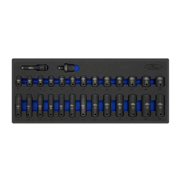 28Pc 3/8″ Dr 6 Pt Std & Dp Metric Socket Set FORD