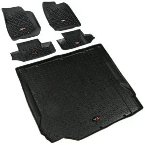 Rugged Ridge All Terrain Black All-Terrain Thermoplastic Floor Mat Set – 12988.02