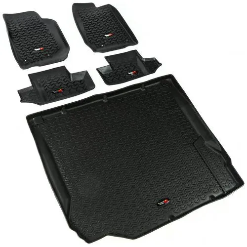 Rugged Ridge All Terrain Black All-Terrain Thermoplastic Floor Mat Set – 12988.02