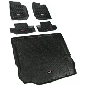 Rugged Ridge All Terrain Black All-Terrain Thermoplastic Floor Mat Set – 12988.03