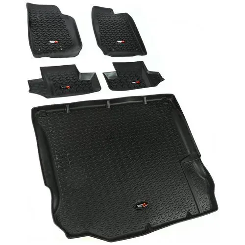 Rugged Ridge All Terrain Black All-Terrain Thermoplastic Floor Mat Set – 12988.03
