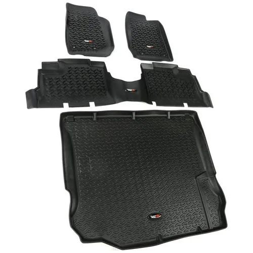 Rugged Ridge All Terrain Black All-Terrain Thermoplastic Floor Mat Set – 12988.04
