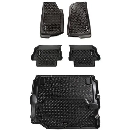 Rugged Ridge All Terrain Black All-Terrain Thermoplastic Floor Mat Set – 12988.07