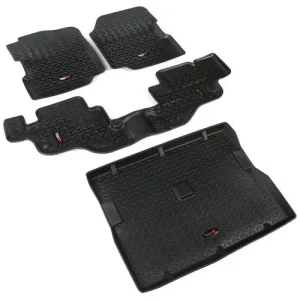 Rugged Ridge All Terrain Black All-Terrain Thermoplastic Floor Mat Set – 12988.09
