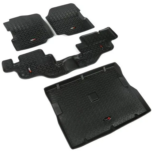 Rugged Ridge All Terrain Black All-Terrain Thermoplastic Floor Mat Set – 12988.09