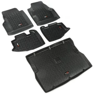 Rugged Ridge All Terrain Black All-Terrain Thermoplastic Floor Mat Set – 12988.10