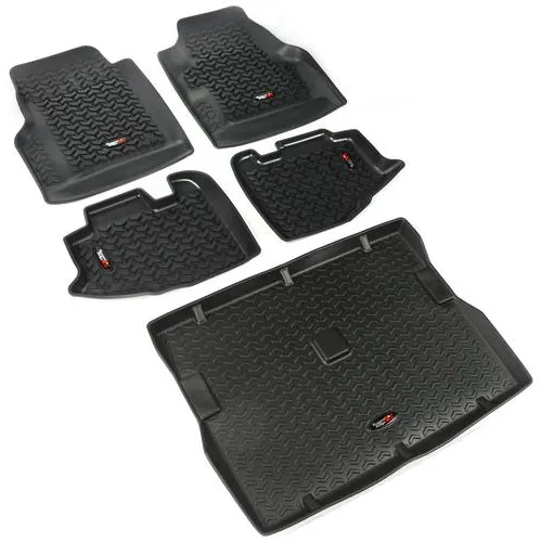 Rugged Ridge All Terrain Black All-Terrain Thermoplastic Floor Mat Set – 12988.10