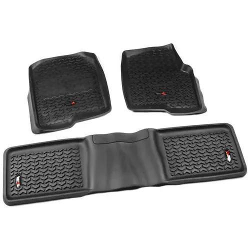 Rugged Ridge All Terrain Black All-Terrain Thermoplastic Floor Mat Set – 82989.20