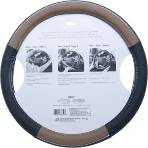 Custom Accessories Steering Wheel Cover Black, Tan – 38859P - view 2