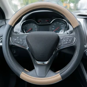 Custom Accessories Steering Wheel Cover Black, Tan – 38859P - view 4
