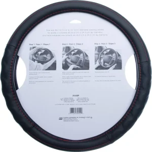 Custom Accessories Steering Wheel Cover Black, Red – 39450P - view 2