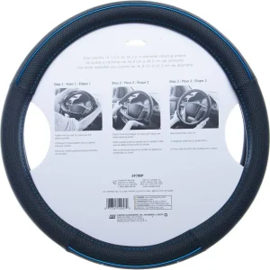 Custom Accessories Steering Wheel Cover Black, Blue – 39780P - view 2