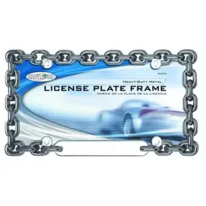 Custom Accessories Round Chain Link License Plate Frame – 92550