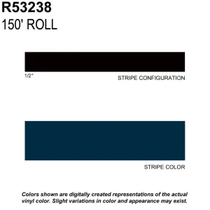 Trimbrite Prostripe Dark Blue 150 Foot 1/2 Inch Wide Striping Tape – R53238